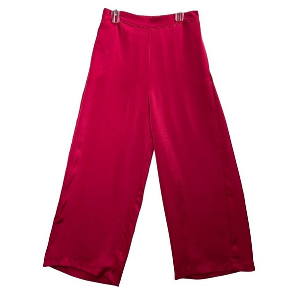 House of Harlow Satin SET Sm Top Lg pants High Elastic Waist Pink Barbiecore NWT - Picture 9 of 16